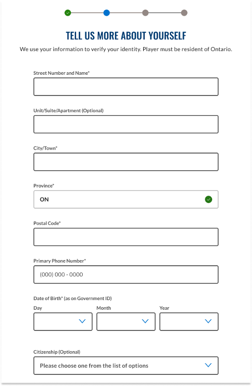 Step 2 create account screen