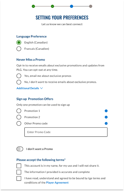 Step 3 create account screen