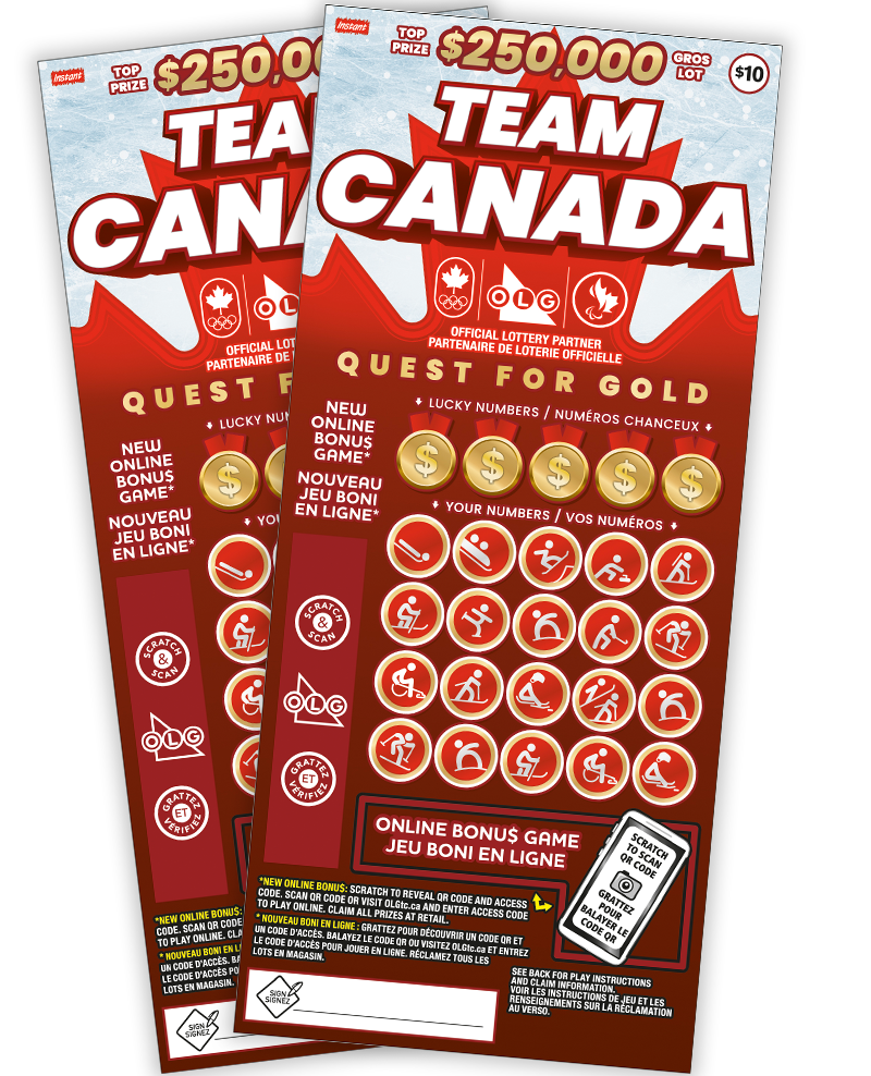 TEAM CANADA QUEST FOR GOLD 2552 scratch ticket