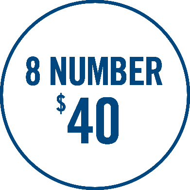 8-Number $40 graphic