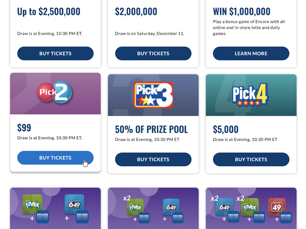Select 'Buy Tickets' to pick your numbers.