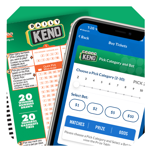 DAILY KENO selection areas for both in-store and on OLG.ca