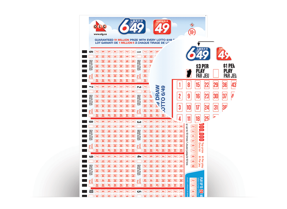 Close-up of LOTTO 649/ONTARIO 49 Quick Pick Selection Slip number filled in