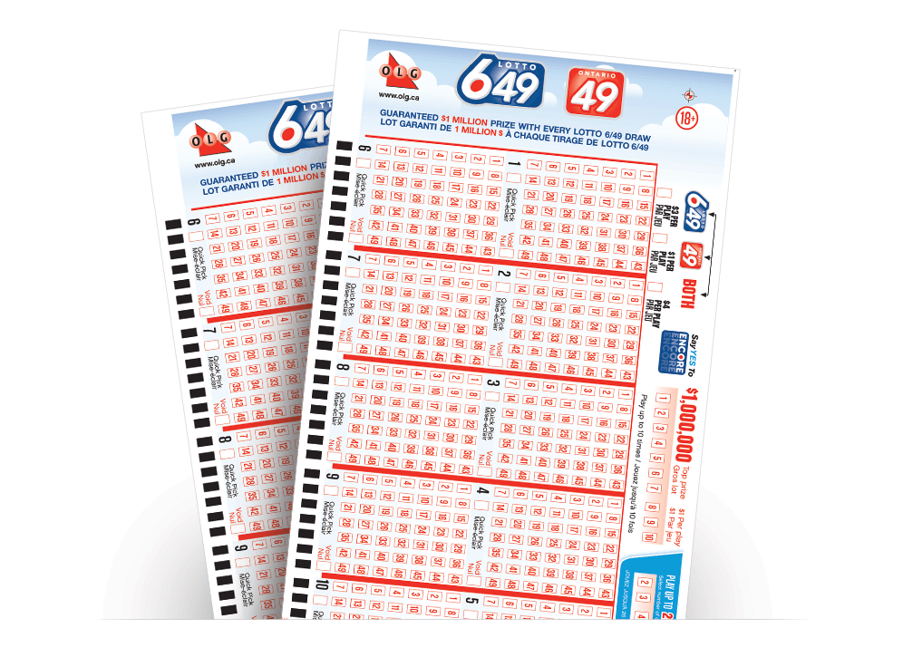 Billet OLG jeu-combinaisons Lotto 6/49 et Ontario 49