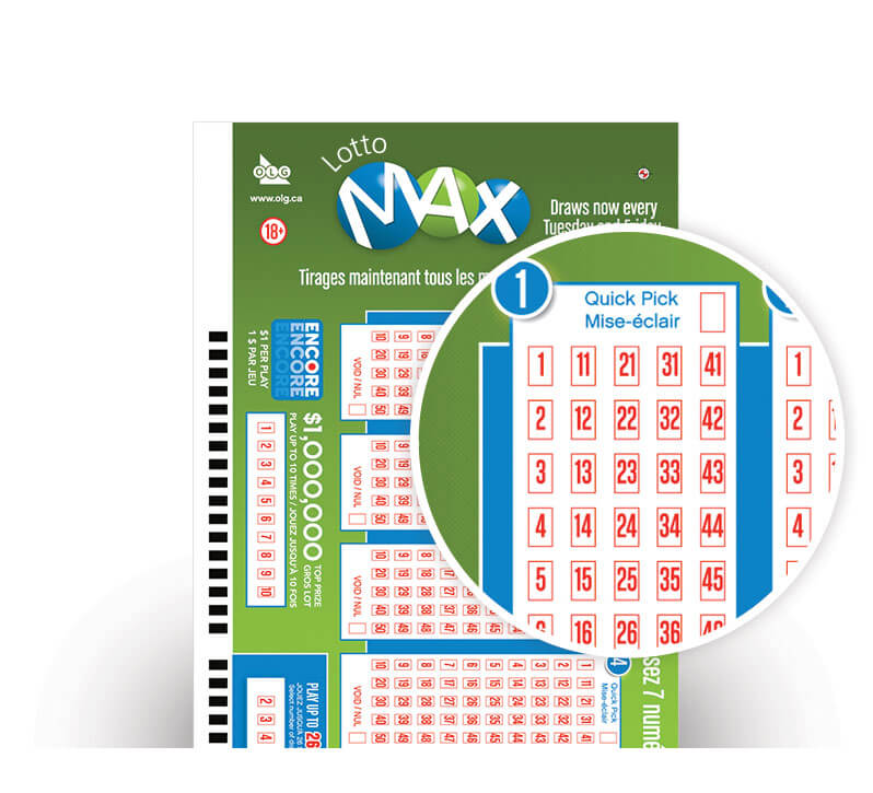 Lotto Max selection slip