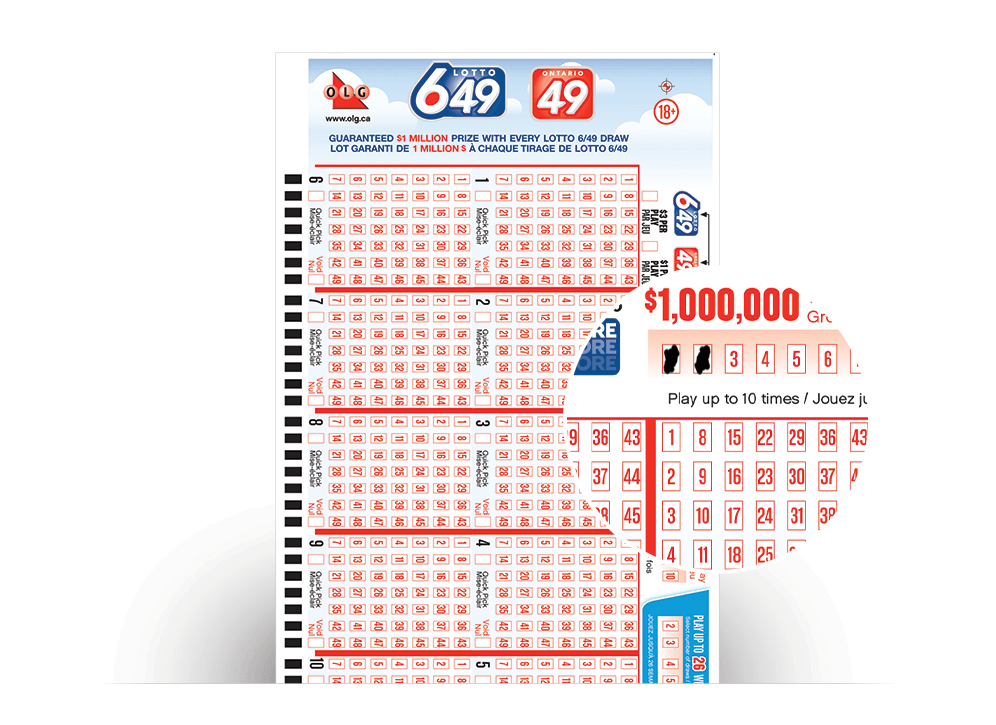 Close-up of LOTTO 649/ONTARIO 49 Advance Play numbers selected