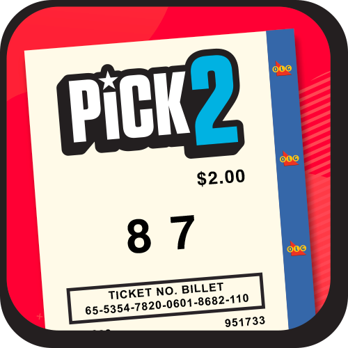 Image of PICK 2 lottery game ticket 