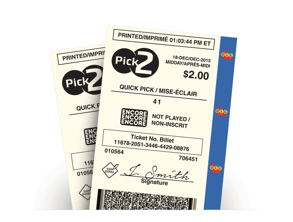 Two PICK 2 Quick Pick tickets