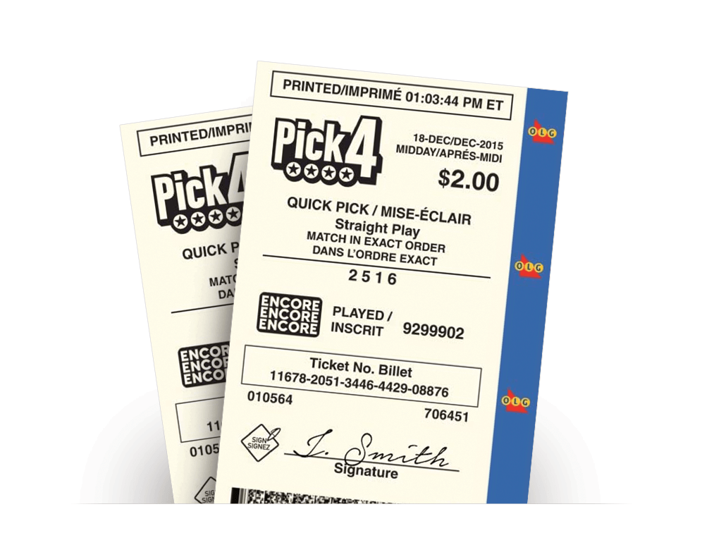 Deux fiches de sélection de PICK 4