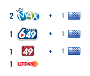 2 LOTTO MAX 1 ENCORE + 1 LOTTO 649 1 ENCORE + 1 ONTARIO49 1 ENCORE + 1 LOTTARIO