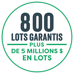 800 lots garantis plus de 5 million en lots
