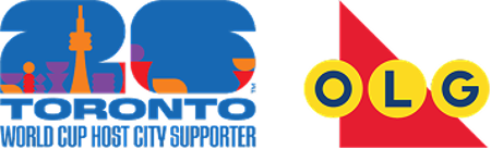 26 Toronto World Cup Host City Supporter logo displayed next to the OLG logo. 