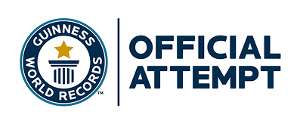 Guinness World Records logo with text “OFFICIAL ATTEMPT”.