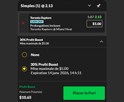 Profit Boosts betslip