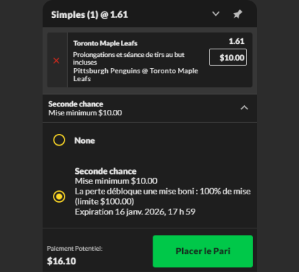 Second Chance betslip