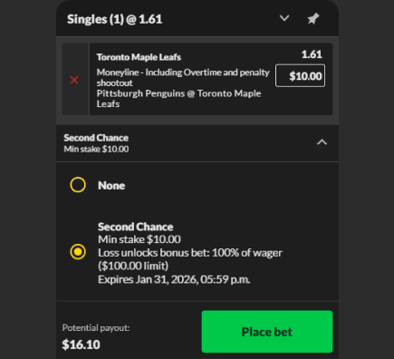 Second Chance betslip