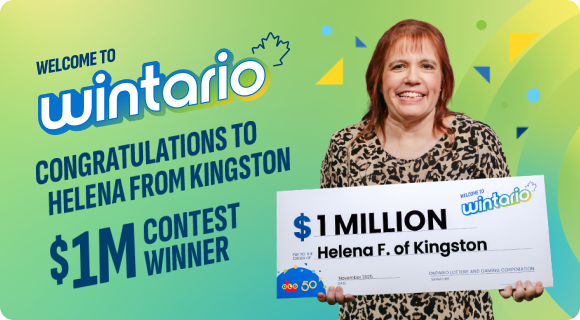 Congratulations to Helena F. of Kingston, Ontario, the winner of $1 Million in OLG’s 50th Anniversary Welcome to Wintario Contest!